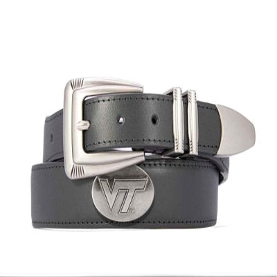 ZEP-PRO Virginia Tech Hokies Men's Dressy Leather Belt, Smooth-Black, 38