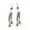 GEM-inside Earrings Prehnite Gemstone Beads Round Tibetan Silver Dangle Stud Hoop Fashion Jewelry for Woman 8mm view 1