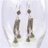 GEM-inside Earrings Prehnite Gemstone Beads Round Tibetan Silver Dangle Stud Hoop Fashion Jewelry for Woman 8mm view 2