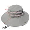 LerBen Unisex Outdoor Travel Sport Wide Brim Sun Hat Travel Fishing Cap Light Gray view 2