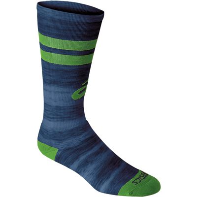 ASICS Adult Old School Blur Knee Socks, Navy, Medium