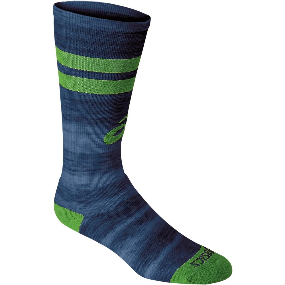 ASICS Adult Old School Blur Knee Socks, Navy, Medium