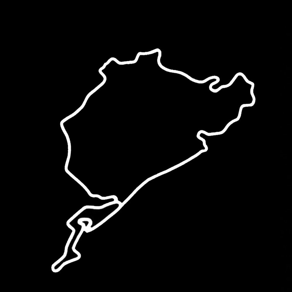 Nrburgring Track Map Auto Racing 6" Vinyl Sticker Car Decal (6" White)