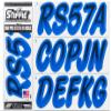 STIFFIE Whipline Black/Blue 3" Boat & PWC Registration Decals  Numbers Letters Stickers view 1