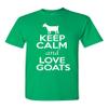 Keep Calm and Love Goats Animal Lover Adult T-Shirt Tee (XXXX Large, Irish Green) view 1
