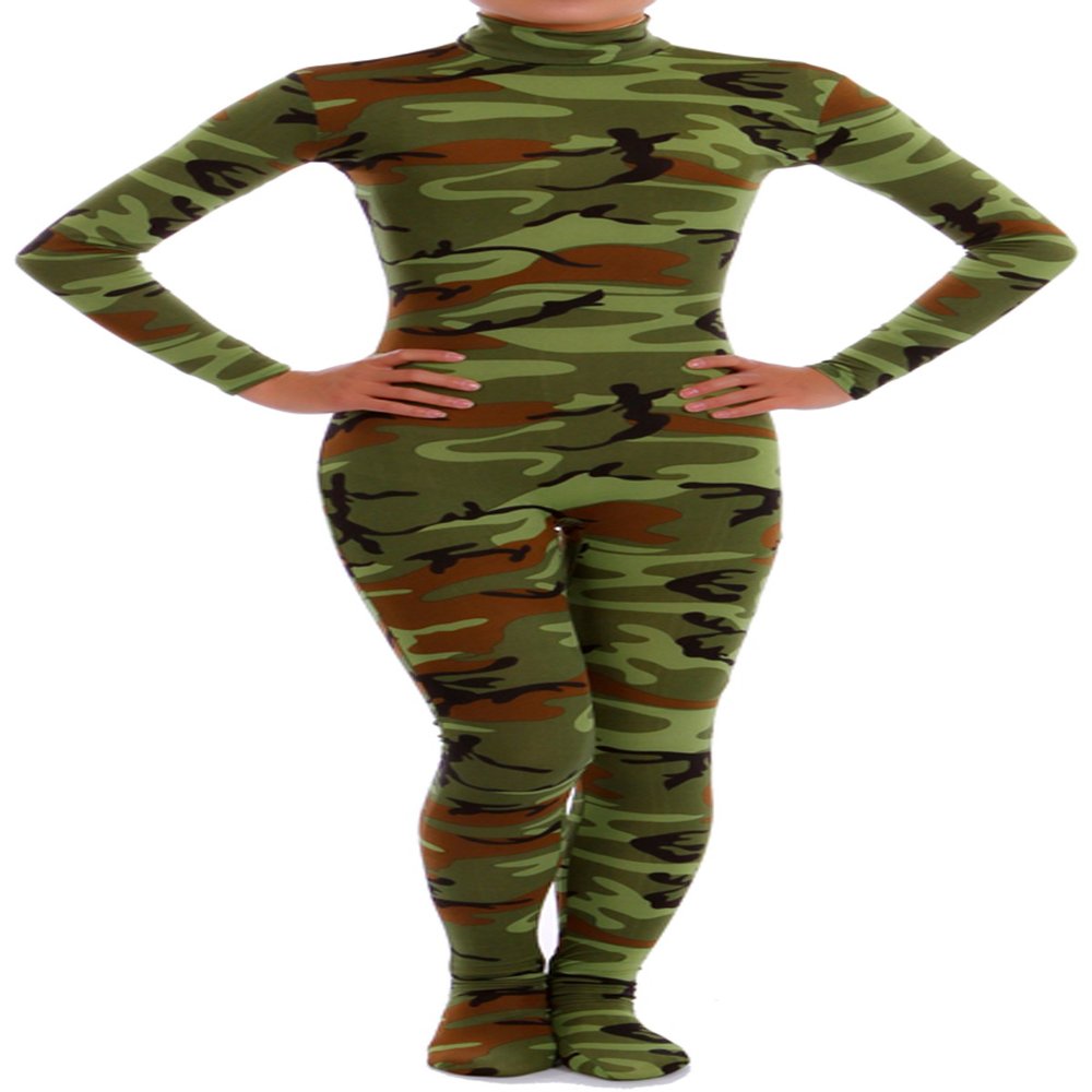 VSVO Spandex Zentai Unitard Catsuit for Adults and Children (XX-Large, Camo Green)