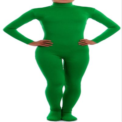 VSVO Spandex Zentai Unitard Catsuit for Adults and Children (Children Medium, Green)