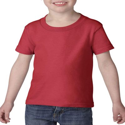 Gildan Little Boys' Taped Neck Heavy Preshrunk T-Shirt, 5T, Red