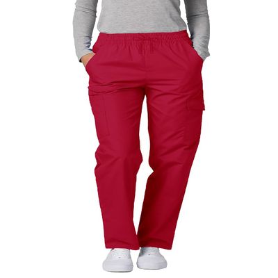 Adar Uniforms Universal Scrubs for Women - Tapered Cargo Scrub Pants 506P Red L