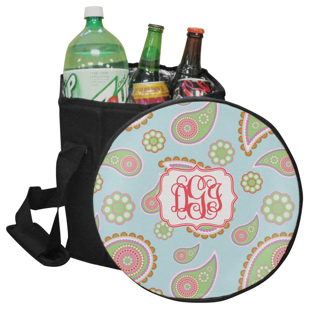 YouCustomizeIt Personalized Blue Paisley Collapsible Cooler & Seat