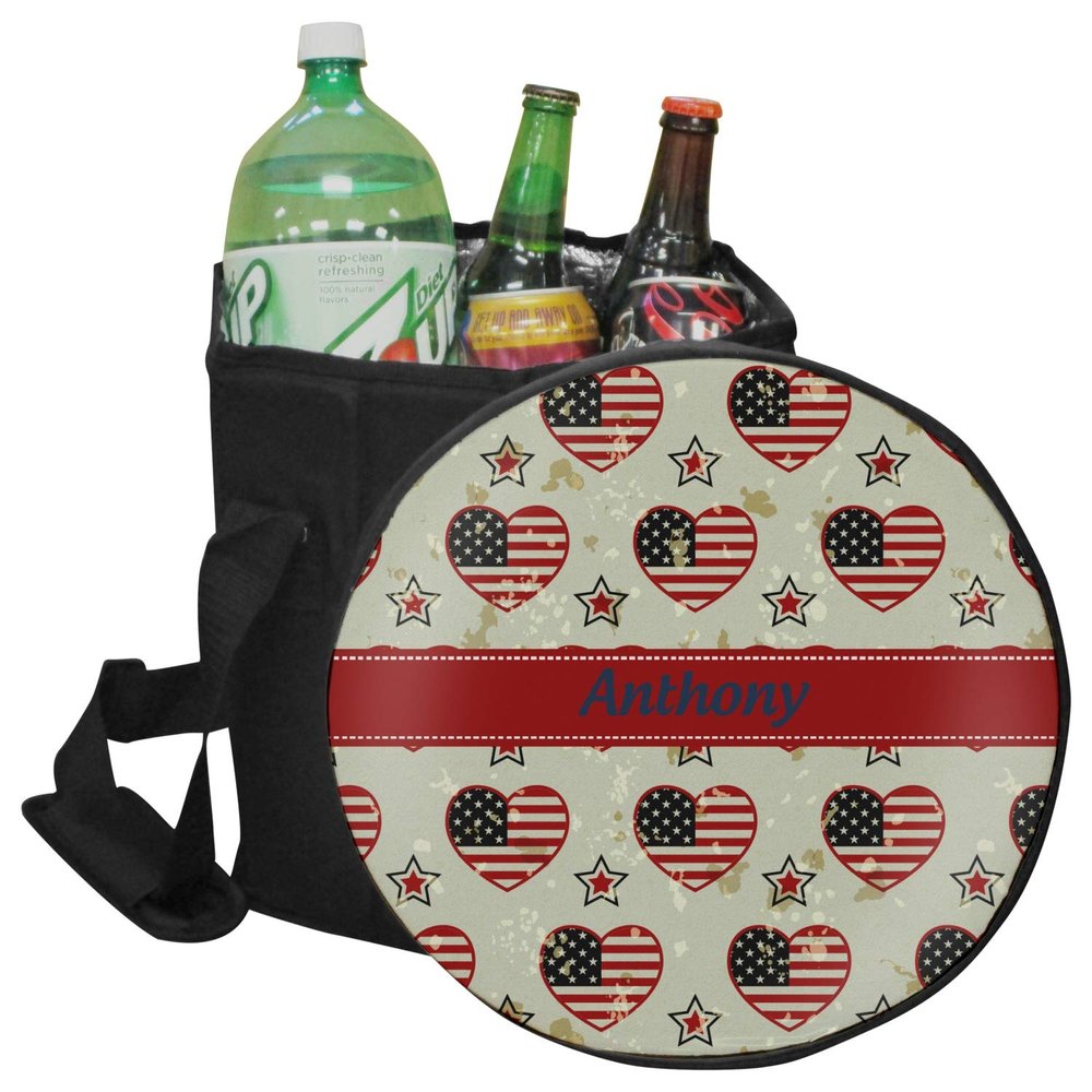 YouCustomizeIt Personalized Americana Collapsible Cooler & Seat