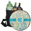 YouCustomizeIt Personalized Teal Circles & Stripes Collapsible Cooler & Seat view 1