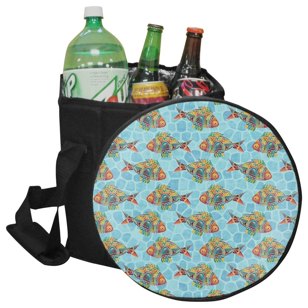 YouCustomizeIt Mosaic Fish Collapsible Cooler & Seat
