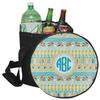 YouCustomizeIt Personalized Abstract Teal Stripes Collapsible Cooler & Seat view 1