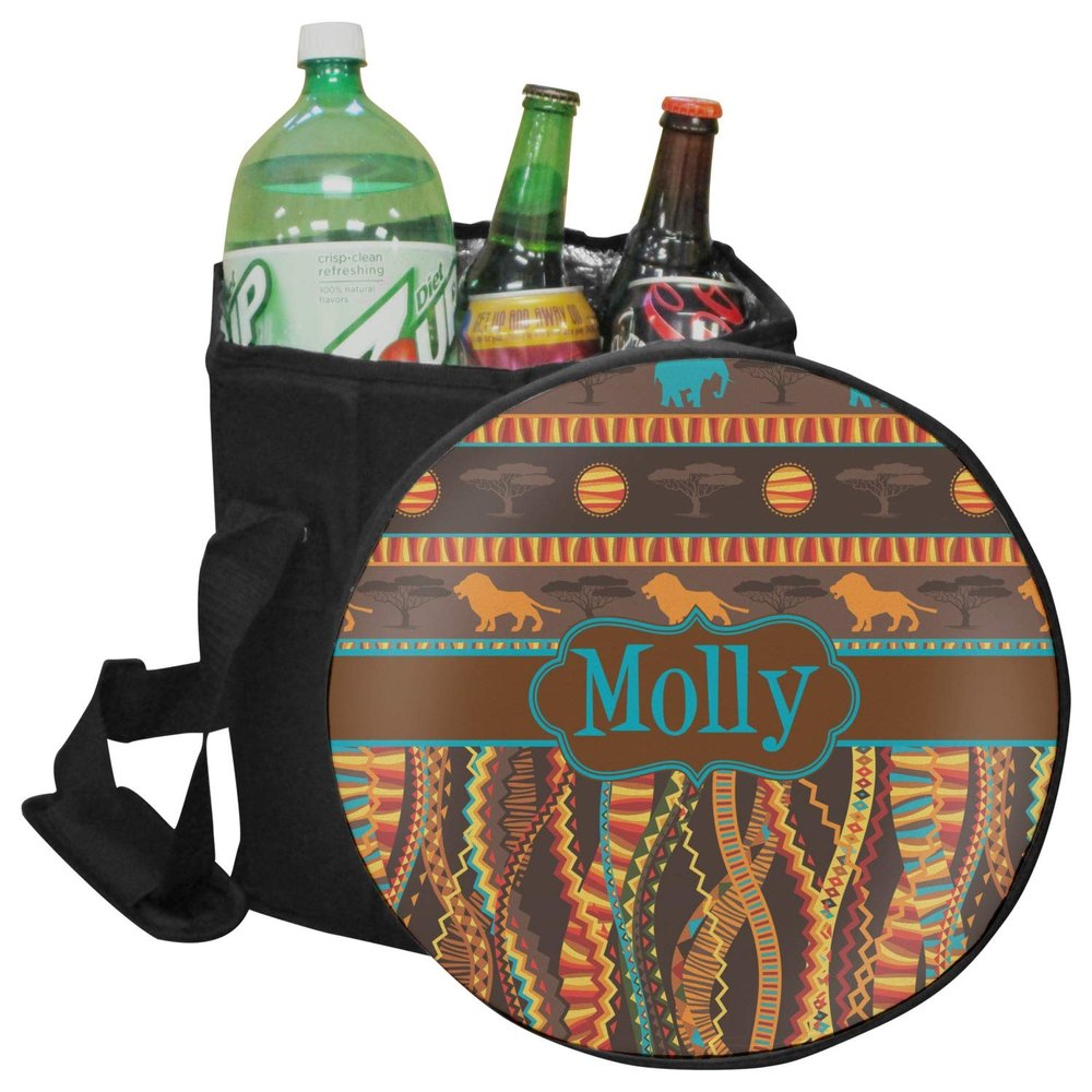 YouCustomizeIt Personalized African Lions & Elephants Collapsible Cooler & Seat
