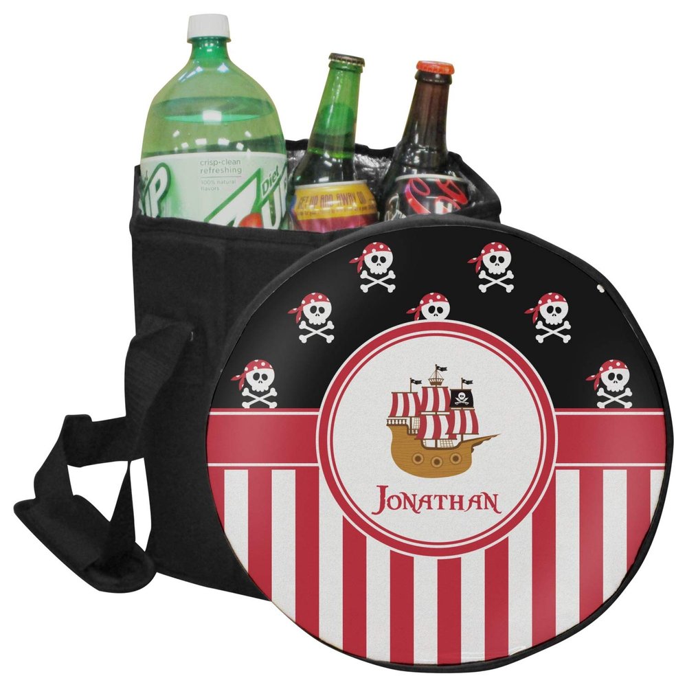 YouCustomizeIt Personalized Pirate & Stripes Collapsible Cooler & Seat