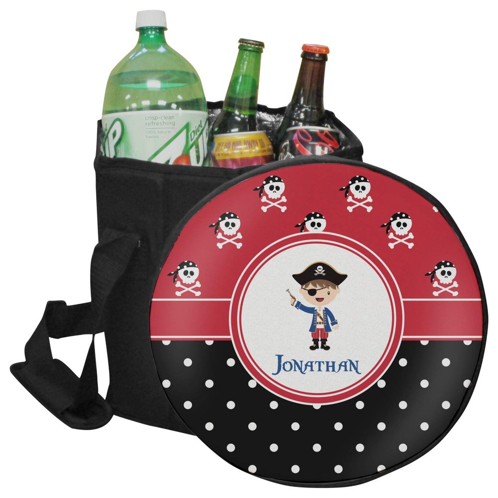 YouCustomizeIt Personalized Pirate & Dots Collapsible Cooler & Seat