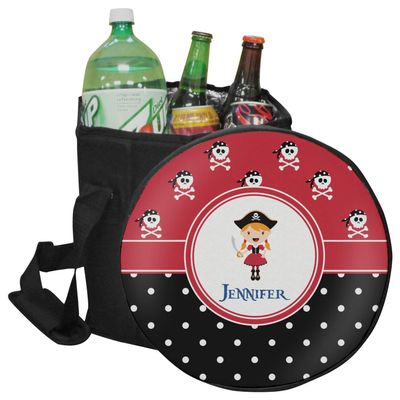 YouCustomizeIt Personalized Girl's Pirate & Dots Collapsible Cooler & Seat