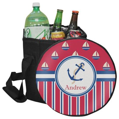 RNK Shops Personalized Sail Boats & Stripes Collapsible Cooler & Seat