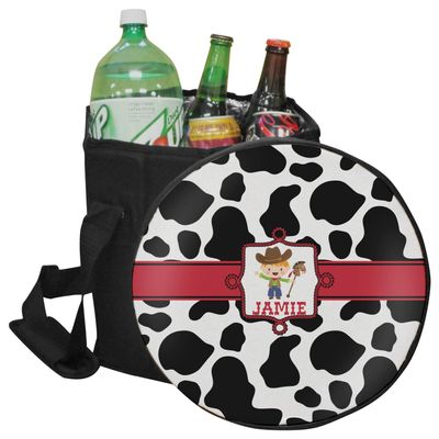 YouCustomizeIt Personalized Cowprint w/Cowboy Collapsible Cooler & Seat