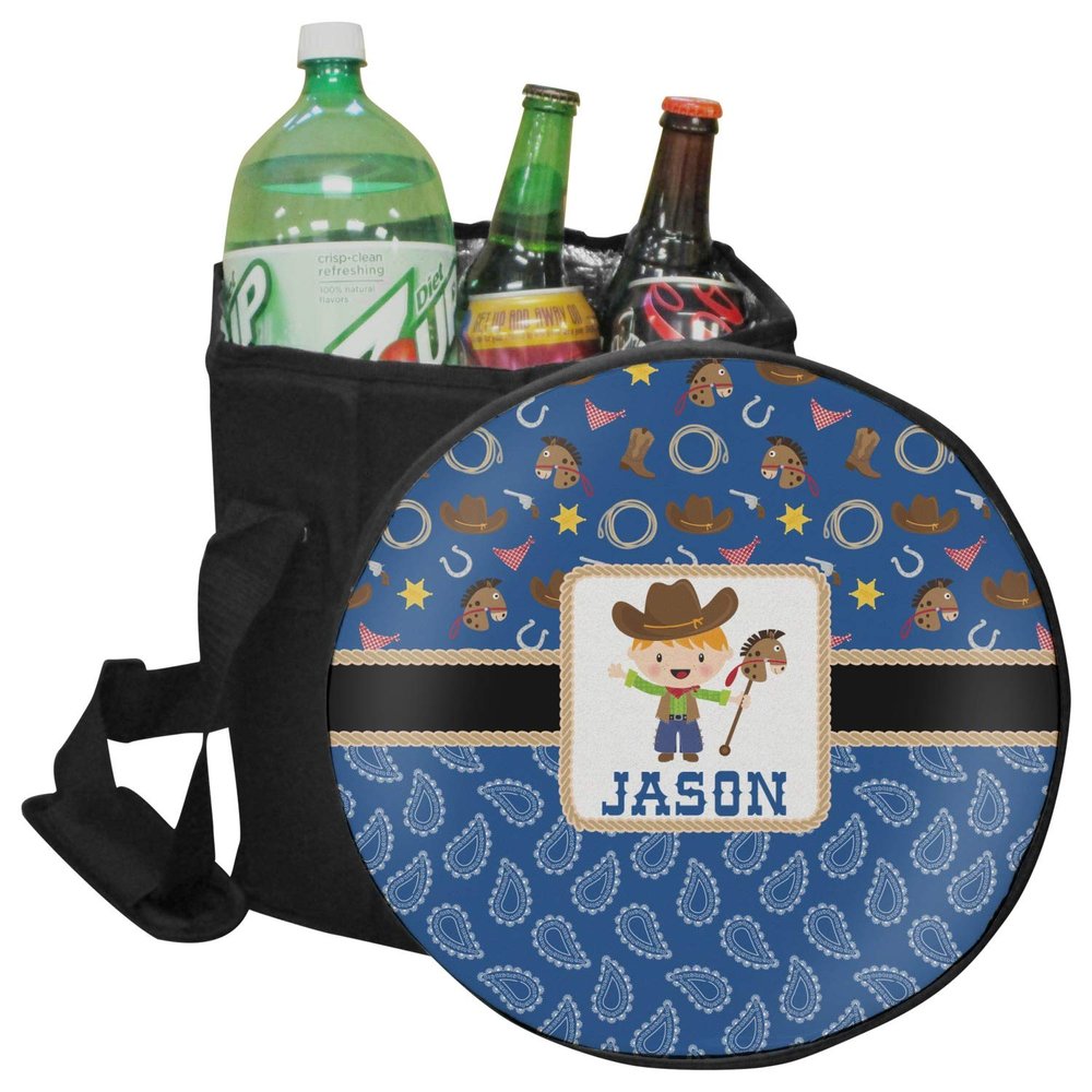 YouCustomizeIt Personalized Blue Western Collapsible Cooler & Seat