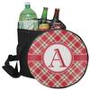 YouCustomizeIt Personalized Red & Tan Plaid Collapsible Cooler & Seat view 1
