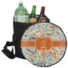 YouCustomizeIt Personalized Orange & Blue Leafy Swirls Collapsible Cooler & Seat view 1