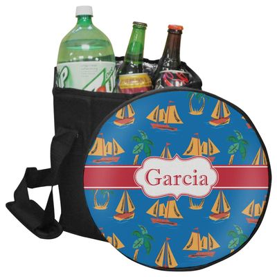 YouCustomizeIt Personalized Boats & Palm Trees Collapsible Cooler & Seat