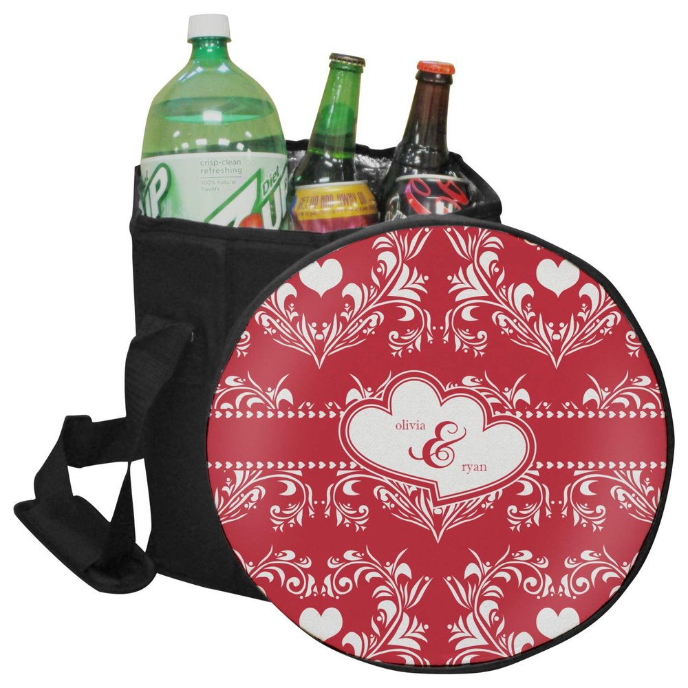 YouCustomizeIt Personalized Heart Damask Collapsible Cooler & Seat