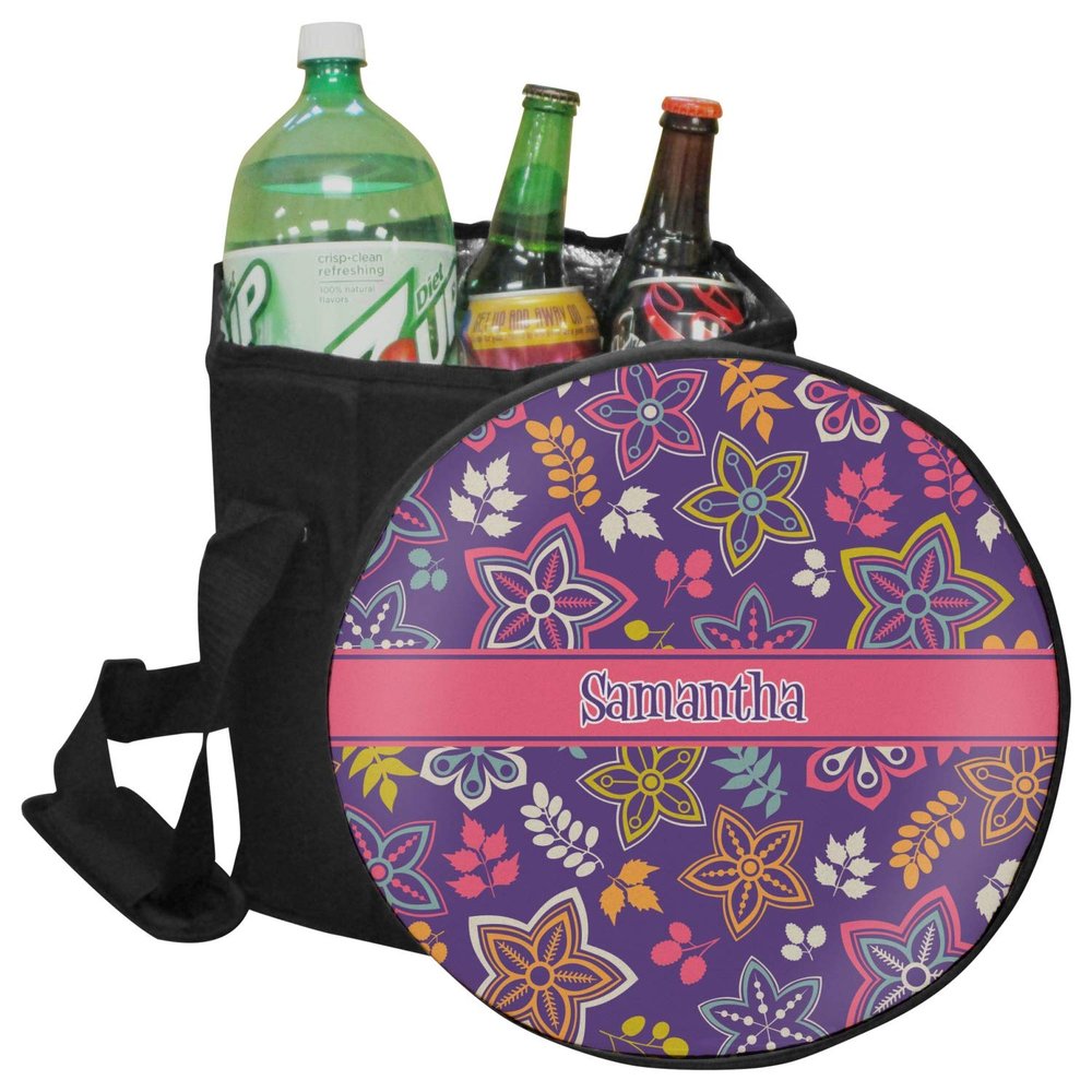 YouCustomizeIt Personalized Simple Floral Collapsible Cooler & Seat