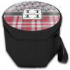YouCustomizeIt Personalized Red & Gray Dots and Plaid Collapsible Cooler & Seat view 2