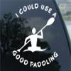 White Vinyl Decal - I Could use a Good Paddling Canoe Kayak Truck Fun Sticker, die Cut Vinyl Decal for Windows, Cars, Trucks, Tool Boxes, laptops, MacBook - virtually Any Hard, Smooth Surface view 1