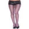 MUSIC LEGS Women's Shiny Metallic Pantyhose, Neon Pink, One Size view 1