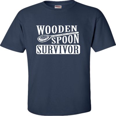 Go All Out XXXX-Large Navy Blue Adult Wooden Spoon Survivor Funny T-Shirt