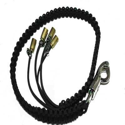 Biker Whip 30" All Black with Silver Punisher Skulls .45 Cal Casing