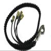 Biker Whip 30" All Black with Silver Punisher Skulls .45 Cal Casing view 1