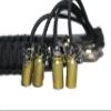 Biker Whip 30" All Black with Silver Punisher Skulls .45 Cal Casing view 2