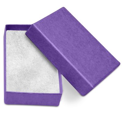 Novel Box 25 Pack Purple Jewelry Gift Box 2.5x1.62x1in with Cotton Filled | Cardboard Jewelry Box | Gift Boxes with Lids Made in USA | Boxes for Bracelet Necklace Ring Earrings