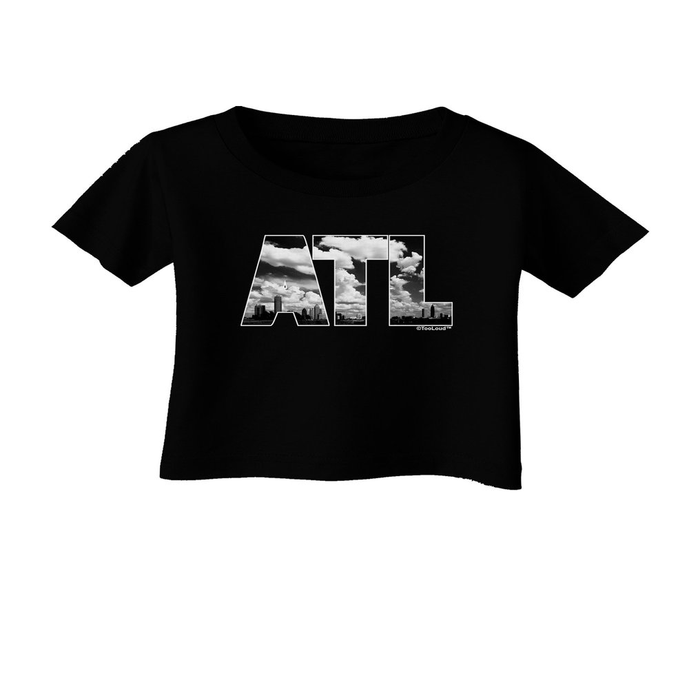 TOOLOUD ATL Atlanta Text Infant T-Shirt Dark Black - 12Months