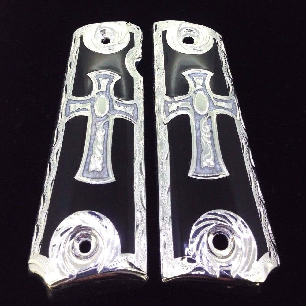 Blanca's Jewelry 1911 Gun Grips Cross Cachas