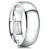 King Will 8mm Tungsten Carbide Wedding Band for Men Women Classic Promise Engagement Rings for Couples Domed Style High Polish Finished Comfort Fit, Silver Size 7.5 view 1