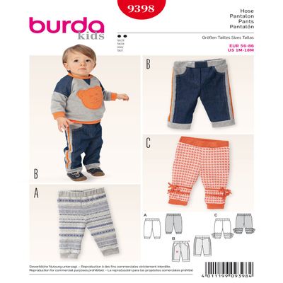 Burda Kids 9398 Pants