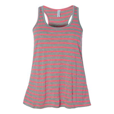 Bella Canvas Flowy Racerback Tank (B8800) Streight Athletic Heather/Neon Pink, XS