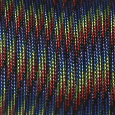 1pcs 100ft 550 Paracord Parachute Cord Lanyard Mil Spec Type III 7 Strand Core Dark Rainbow(Dark Rainbow)