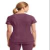 Cherokee Infinity Womens Mock Wrap Scrub Top, 4 Pockets, Rib-Knit Panel, Moisture-Wicking 360 Stretch - 2625A, L, Wine view 2