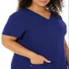 HeartSoul Women's Pitter-Pat V-Neck Scrubs Shirt, Galaxy Blue, Medium view 3