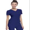 HeartSoul Women's Pitter-Pat V-Neck Scrubs Shirt, Galaxy Blue, Medium view 4