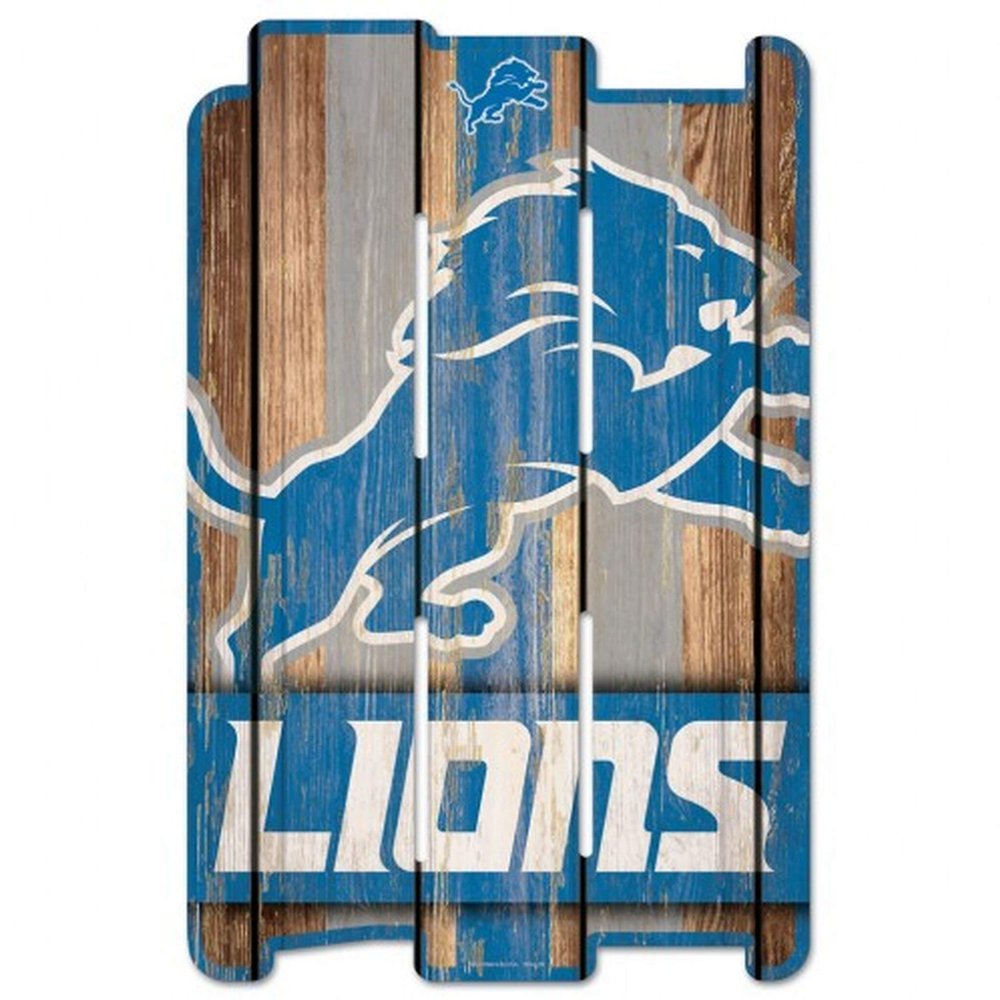 NFL Detroit Lions Wood Fence Sign, Black