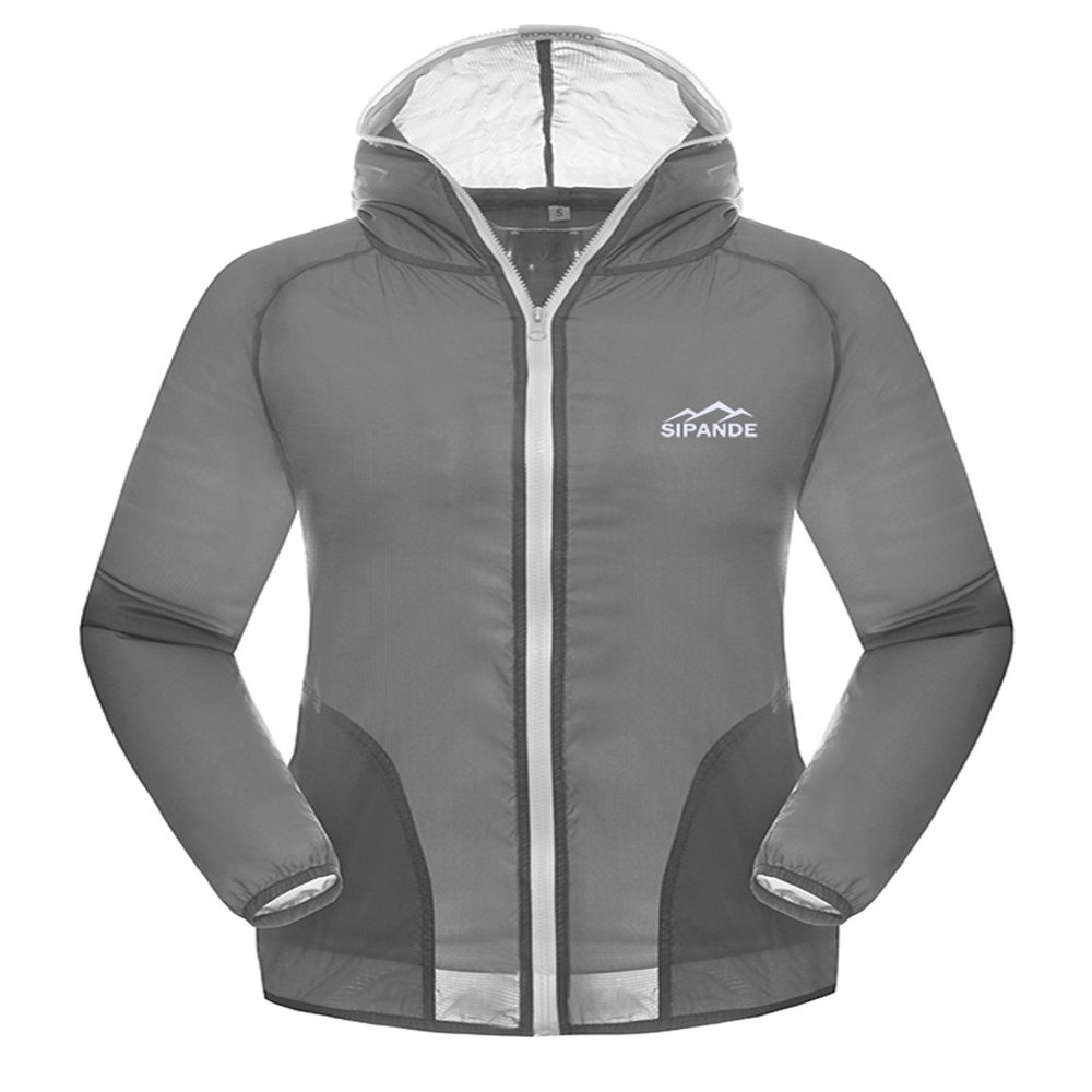 Only Faith Unisex Ultra Thin Anti UV Breathable Quick Dry Skin Jacket (S(chest: 42.52"), grey)