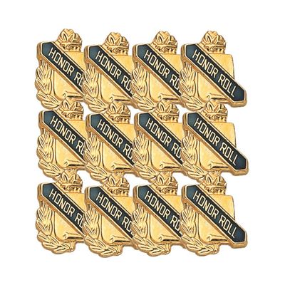 SHOP AWARDS AND GIFTS Honor Roll Enamel Lapel Pins for Students Appreciation Reward School Teacher, Bulk Pack of 12, Poly Bagged, 5/8 Inch